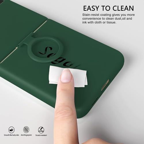 Image of MIDOS Back Cover Compatible with Samsung Z Flip 4 Silicone Case Full Protection Shock Proof Case for Samsung Galaxy Z Flip 4 (Dark Green)