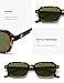 SOJOS Trendy Rectangle Polarized Sunglasses Womens Mens, Small Retro Fashion Thin Slim Square Sunnies SJ2610, Bright Tortoise/Dark Green