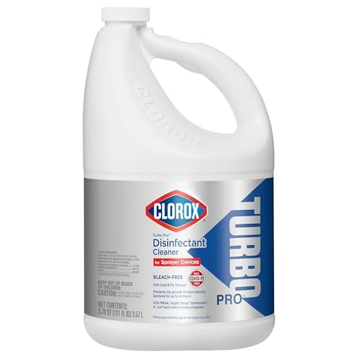 CloroxPro Turbo Pro Disinfectant Cleaner for Sprayer Devices, Healthcare Cleaning and Industrial Cleaning, Bleach Free Clorox Disinfecting Cleaning, Kills Cold and Flu Viruses, 121 Fl. Oz. - 60091