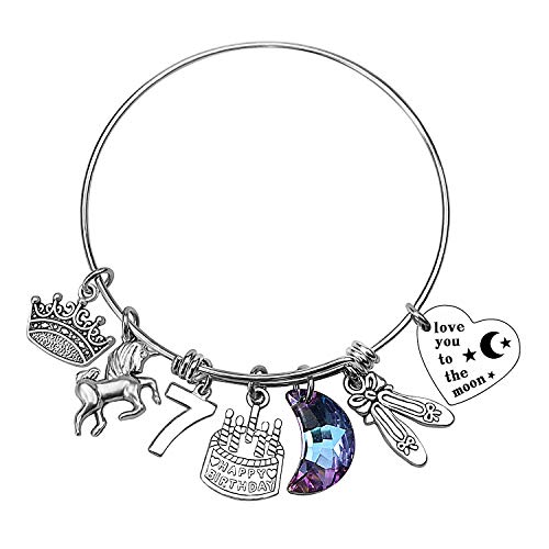 Image of Birthday Bracelet for Girls 5-16th Age Bracelet Stainless Steel Jewelry Birthday Gift for Daughter Granddaughter Niece Cousin