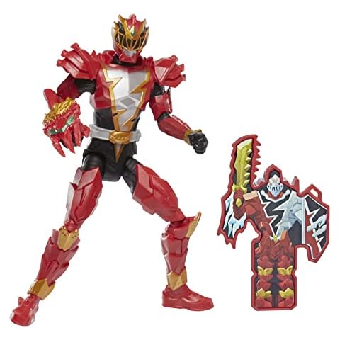 Power Rangers Dino Fury Dino Knight Red Ranger 15 cm Action Figure Toy with Dino Fury Key, Dino-Themed Accessory Cover