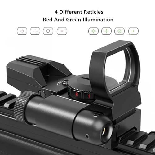 Reflex Red and Green Dot Sight with Laser, 22mm Rail, 4 Reticles