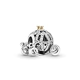 Redjogn Cinderella's Pumpkin Coach Charm for Pandora Bracelets and Necklaces in 925 Sterling Silver