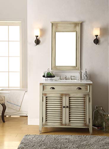 Benton-Collection-36-Abbeville-Farmhuose-Distressed-Rustic-Beige-Bath-Vanity-and-Mirror-CF-28324W-MIR Benton Collection 36 Abbeville Farmhuose Distressed Rustic Beige Bath Vanity and Mirror CF 28324W MIR