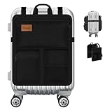 Yotako Over Luggage Organizer for Suitcase or Carry On Bag with 7 Storage Pockets-16" Laptop Sleeve with Handle and Adjustable Straps, Fits 20-30" Suitcase Travel Accessories Bag (Black)