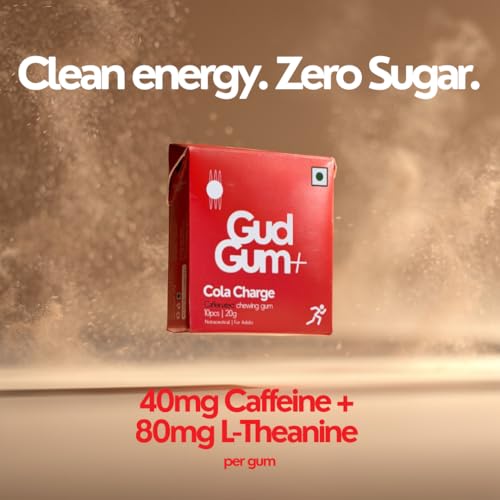 Image of Gud Gum Caffeine Gum Variety Pack with Xylitol - 3 Pack Assorted Flavors (Cola, Raspberry, Cold Coffee, Mint) - Sugar-Free, Fast-Acting Energy Gum for Focus, Alertness & On-the-Go Boost (3 Pack Assorted)