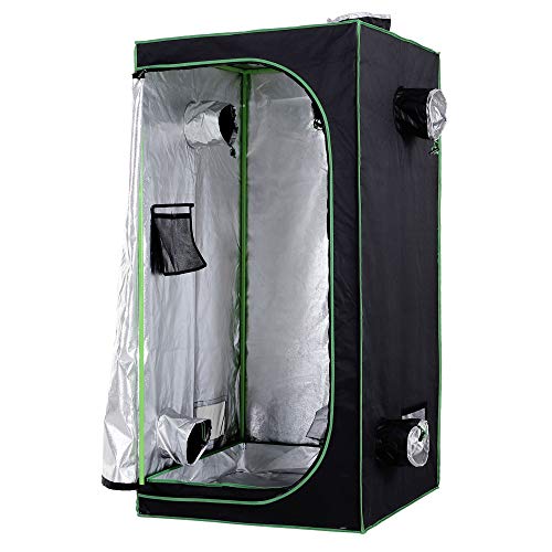 Outsunny Chambre de Culture hydroponique Tente de Culture Grow Box 0,8L x 0,8l x 1,6H m Oxford 600D Mylar Noir Vert