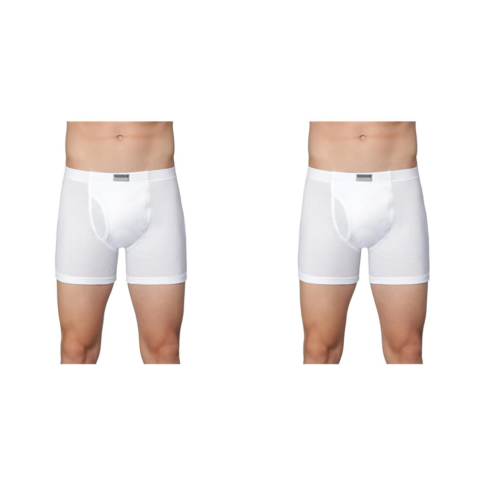 van heusen Men Boxer Briefs - 100% Combed Cotton - Anti Bacterial, Colour Fresh, Moisture Wicking_10031_White_S (Pack of 2)-picture-21