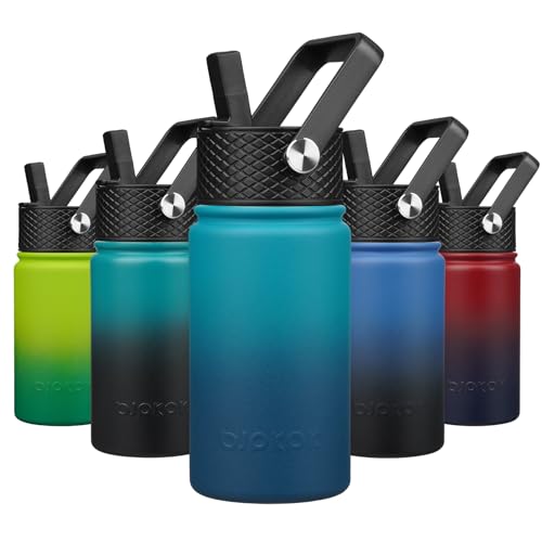 Image of BJPKPK Insulated Water Bottle, 15oz Stainless Steel with Straw Lid