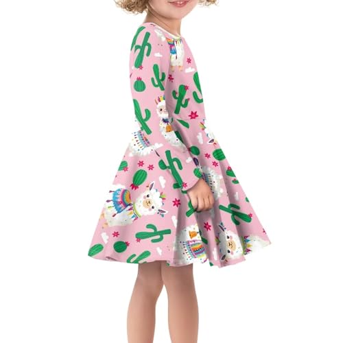 PinUp Angel Girls A-Line Dress Cute Graphic Pattern Long Sleeve Casual Girl Dresses for Party3