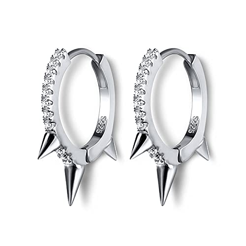 Diiya Ohrringe Silber 925 925 Sterling Silber Creolen Trendy Punk Hiphop Niet Ohrringe Cover