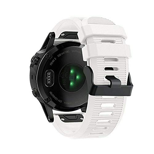 Compatible for Garmin Fenix 3/3 HR/5X/6X/6X Pro Strap Silicone Quick Release Sports Band (COLOR: White, Watch Model: Garmin Fenix 5x)