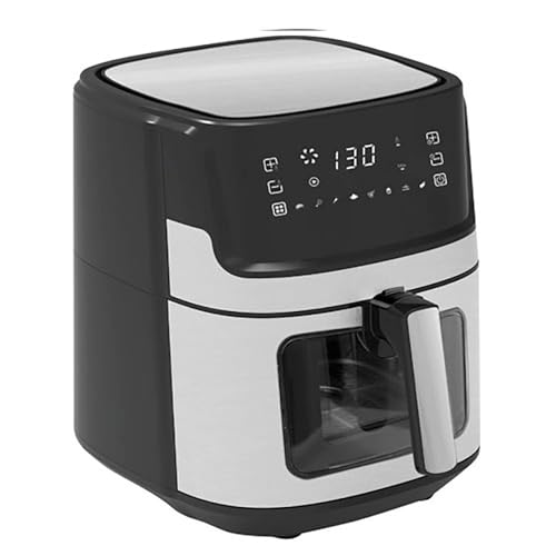 TM Electron TMPFR105 AIRMAXX freidora sin aceite XXL, capacidad de 6,5 litros, cestillo antiadherente, ventana, 8 programas, pantalla táctil, 1700W, temperatura de 80 a 200º y temporizador 1 a 60 min