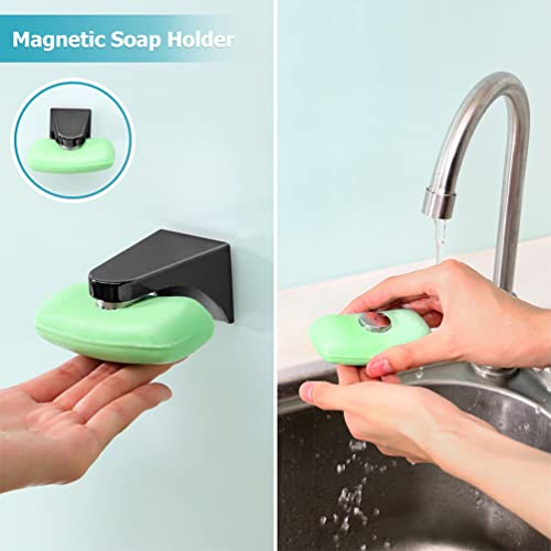 Lifkome 1IGP814546178 Metal Tray Metal Tray 2 Pcs Magnetic Soap Holder Self- Adhesive Magnetic Bar Soap Container For Shower Wall Washroom Bathroom Soap Dishes Body Wash Container Magnetic Wall Mount thumb #5