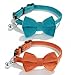 ValueBargain 2 Pcs Bat Bollar Bowtie, Bow Tie for Cats Adjustable Plaid Bows Ties with Bell, Soft & Safe for Indoor Cats, Puppies & Small Pets