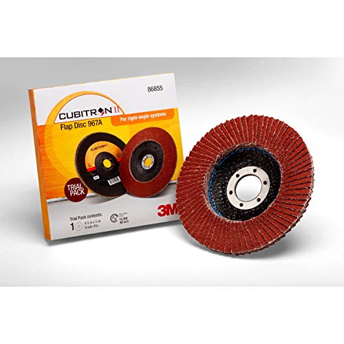 3M Cubitron II Flap Disc 967A - 40+ Grit Ceramic Precision Shaped Grain - Type 27 Angle Grinder Disc - Metal Grinding - 4.5