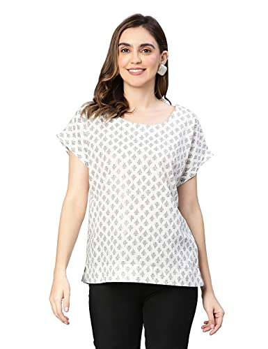 Image of oxolloxo Women Aztac Print Casual Back Tie Knot Detail Cotton Top