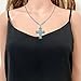 Turquoise Cross Necklace Silver Tone Natural Gemstone Necklace Black Pine Stone Cross Necklace for Women Western Jewelry 18