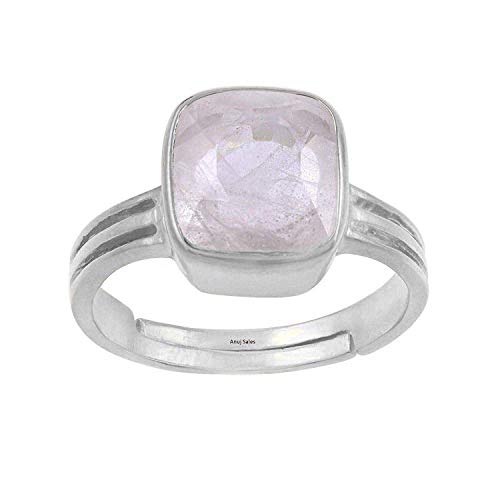 Saphir blanc naturel bague plaquée argent Safed Pukhraj 6 carats