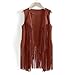 Oqodkec Cowboy Chic Attire Women, Womens Fringe Vest 70S Hippie Costume Sleeveless Cowgirl Western Faux Suede Tassel Leather Outerwear 2025,Womens 2025 Outfit Brown