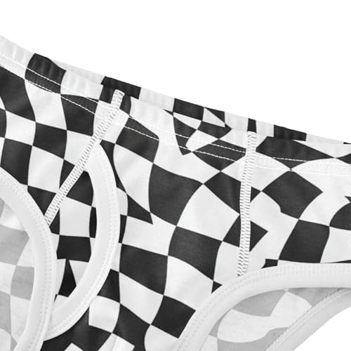 Wusikd Black White Checkered Boys' Underwear Cotton Boys Briefs Soft Toddler Underwear 2T4