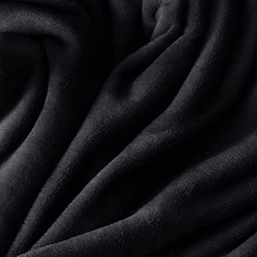 Oxford Homeware Fleece Blanket Sofa Throw Cuddly Reversible Soft Throws for Bed, Couch, Settee, Travel Lightweight and Breathable Blanket fit All Season (Black, Twin/Double) - Cosy Home Interiors Oxford Homeware Fleece Blanket Sofa Throw Cuddly Reversible Soft Throws for Bed, Couch, Settee, Travel Lightweight and Breathable Blanket fit All Season (Black, Twin/Double) - Image 6