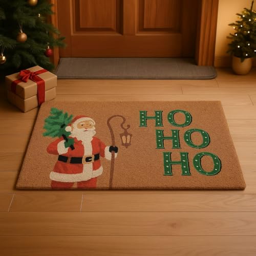 Folkulture Christmas Door Mat Outdoor, Eco Friendly Christmas Door Mats