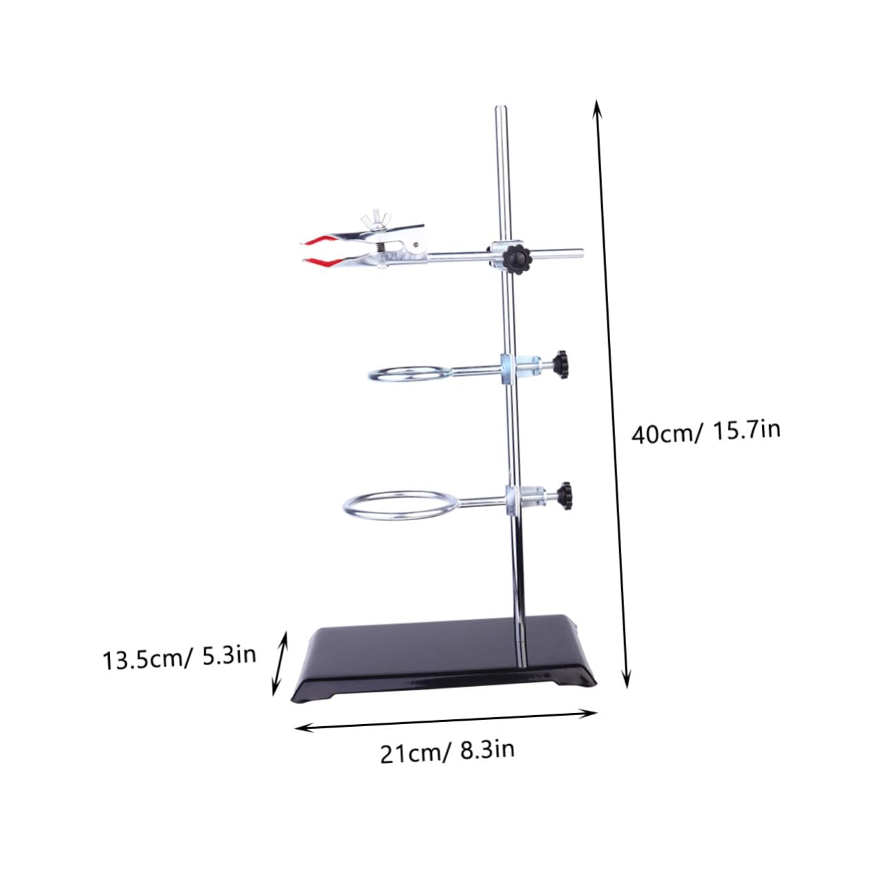 Supporto da Laboratorio in Metallo con Morsetto per Provette e Beuta Kit Completo per Attrezzature Chimiche Base Stabile e Morsetto Fermo per Esperimenti Scientifici