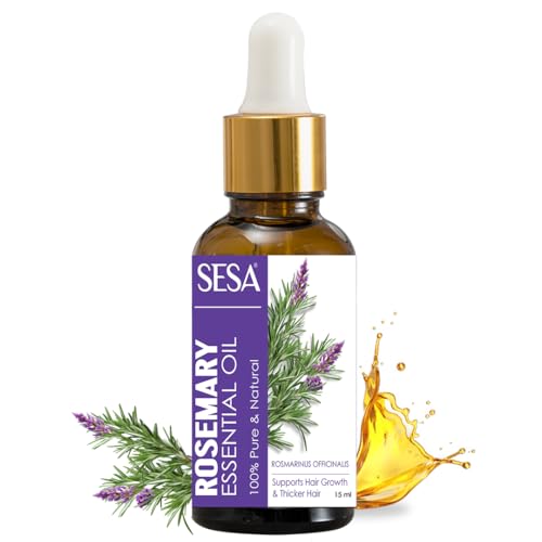 Sesa Rosemary Essential Oil For Hair Growth Nourishes Skin | Hair Fall Control | Women and Men 100% Pure & Natural Rosemary Oil |15 ml