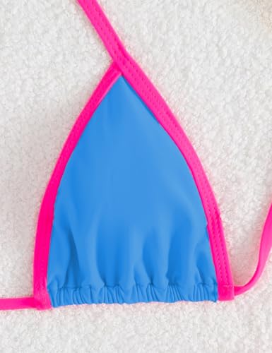 Image of Tainehs Women's Sexy Halter Thong Bikini Tie Two Sides Bottom Triangle Bikini Swimsuits