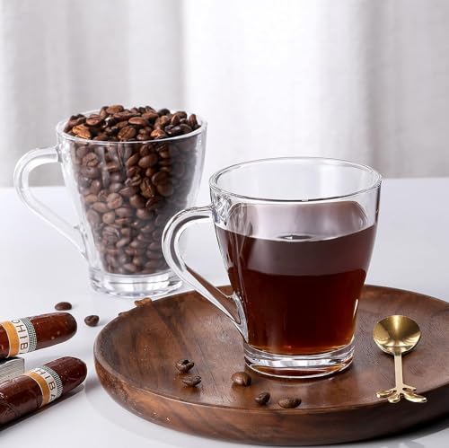 Image of MULTI ZONE 300 ML Crystal Clear Toughened Glass Tea Cup with Convenient Solid Handle Cups, Espresso Mug Set for Tea, Coffee, Hot /Cold Drinks (MZ-05)
