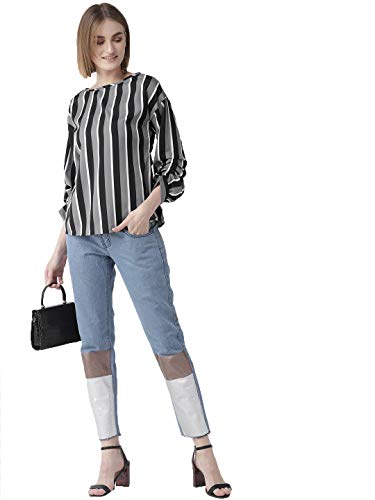 Image of Style Quotient Women Maroon & Navy Striped Top