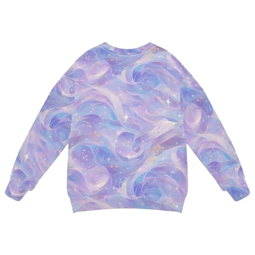 JUNZAN Liquid Purple Stars Little Girls Sweatshirt Hoodie Crewneck Hoodies for Girls Sports 4T2
