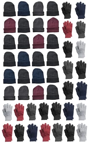 Image of YACHT & SMITH Winter Beanies, Bulk Cold Weather Thermal Warm Stretch Skull Cap, Mens Womens Unisex Hat