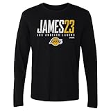 500 LEVEL Lebron James Los Angeles Lakers Long Sleeve Shirt - Lebron James Los Angeles Lakers Elite WHT (Black, Large)