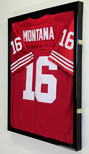 Football Jersey Frame Display Case Cabinet w/ 98% UV Protection -Black Finished