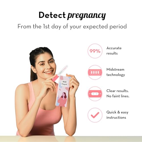 Image of Plush Preg-Oh! Midstream Pregnancy Kit Test for Women | Single Step Hygienic Testing Process | 3 Individually Sealed Tests with Manual | 99% Accuracy x Pack of 5