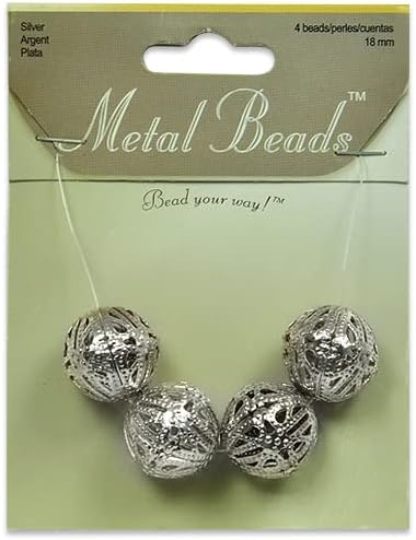 Expo International 6 paquetes de filigrana metálica paquete de 4 Cuentas de plata para joyería