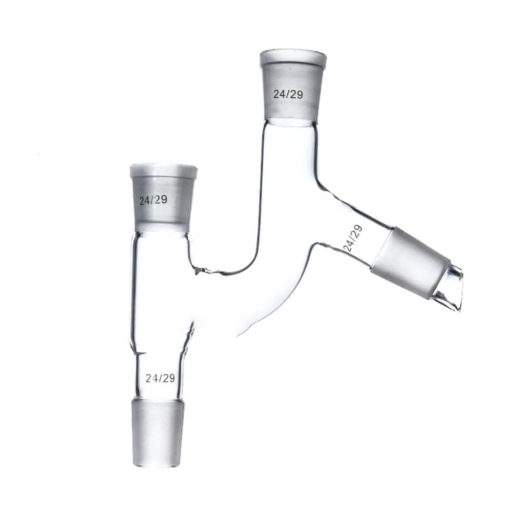 Adaptador de vidrio de conexión for destilación de cuatro vías 24/29, cristalería de laboratorio