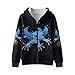 XXQGOMG Zip up Hoodies for Boys Winter Clothes Size 6-7 Blue Axolotl Boys' Fashion Hoodies & Sweatshirts Fleece Lined Hooded Jacket with Pockets Cold Weather Outdoor Playwear for Kids