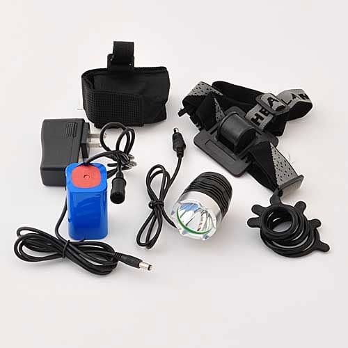High Output 1200 Lumen Bike Light or Headlight with Lithium Battery, Charger and Mounting Kit