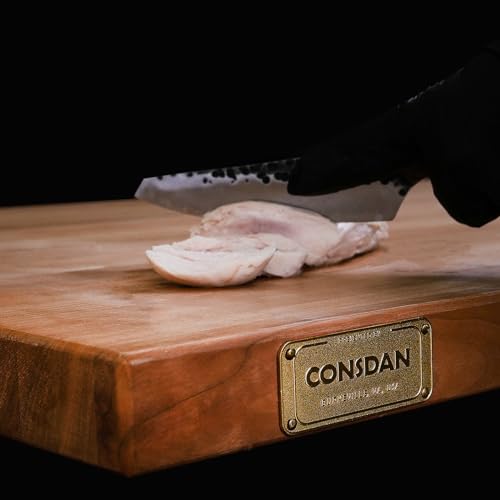 CONSDAN Butcher Block Counter Top, USA Grown Oak Solid Hardwood Countertop, Wood Slabs for Kitchen, Reversible, Both Side Polished, Prefinished with Food-safe Oil, 1.5" Thickness, 24" L x 25" W