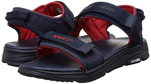 Sparx Men's Navy Blue Red Floater Sandals-7 Kids UK (Ss0537g)