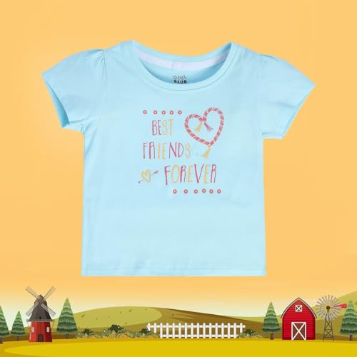 Image of miniklub Girls Round Neck Frill Sleeve Knitted Cotton Top (Navy Color)