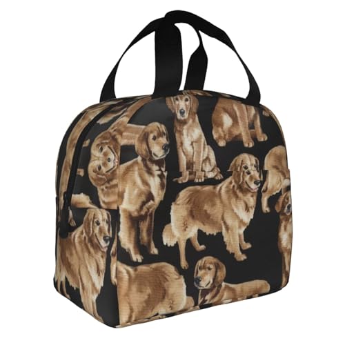 GaxfjRu Golden Retrievers - Lonchera térmica y versátil, adecuada para lonchera Bento