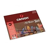 Haute teneur en coton (50%) Canson Papier Mi-Teintes(Nid-D\'Abeilles) Touch - Bloc 12 Feuilles - Collé Grand Côté 24X32 335g/m² 6 Couleurs Assorties