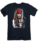 Men Short Sleeve Tshirt Johnny Depp As Jack Sparrow Mens T-Shirt t-Shirt Blacks