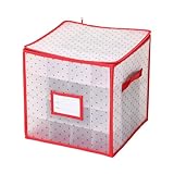 Ljmyy Caja de almacenamiento plegable de 64 rejillas para adornos de Navidad con PVC para organizar decoraciones navideñas