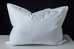 Goose Feather Blend with Polyester Bed Pillows 100% Cotton, Medium Soft Soft Support Standard Pack of 1, Stripe White