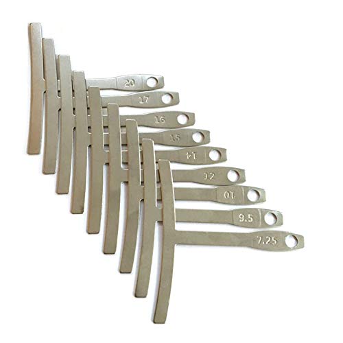 Miwayer Set of 9 Understring Radius Gauge Guitar Tools for Guitar and Bass Setup Luthier Tools, Measuring Tool for Bridge Saddle Adjustments
